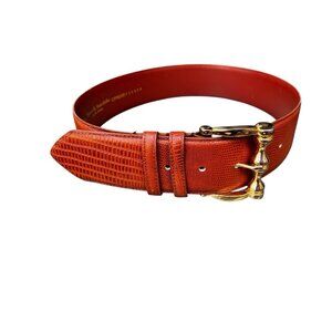 Women's Italian Cipriani Brown Genuine Leather Belt Size S‎ Gold-tone Buckle
